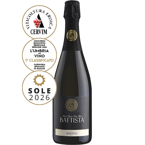 BATTISTA<br>Brut sparkling wine<br> Traditional method<br><br>Box of 6 bottles